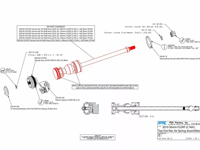 Fox Racing Shox Air Shaft Pour Fourche 36 Float (2018-2020) 2 Fox Racing Shox Air Shaft Pour Fourche 36 Float (2018-2020) – Image 2